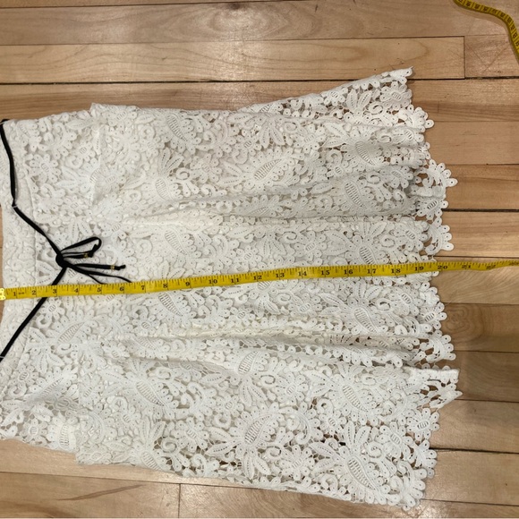 Maje Ivory Crocheted Front Pockets High Low Skirt - Picture 8 of 8